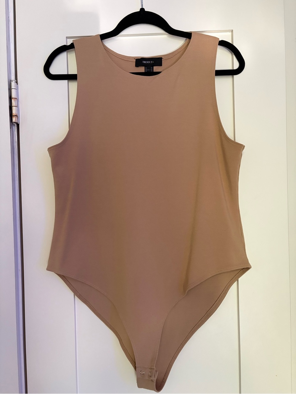 Forever 21+ Blush Tan Crewneck Sleeveless Bodysuit